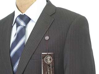 NEW NWT Mens CARAVELLI Dark Gray Pinstripe Suit  