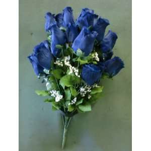 Tanday Royal/Blue #036111 Realistic Look Luxury Large Rose Bush Spray 