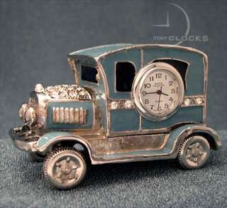 Mini Clock, Miniature Vintage Hotrod Car Delivery Wagon  