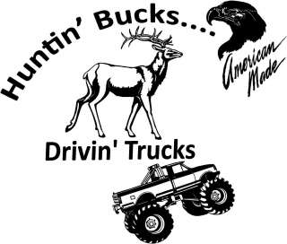 Deer and Trucking Vinyl Decal Sticker Car Truck Window  