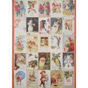  Cavallini Vintage Christmas Postcard Paper 20x28 Inch 