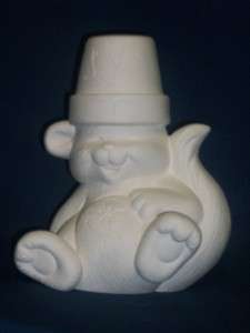 THIS LISTING IS FOR A CERAMIC BISQUE LARGE CRACK POT SQUIRREL.IT IS 8 