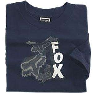  Fox Racing Youth Stacks T Shirt   Youth Small/Navy 