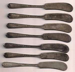 National Silver Co EPNS NINETEEN (7) Butter Spreaders  
