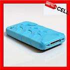 Baby Blue Fish Bone Style Hard Case For iPhone 4  