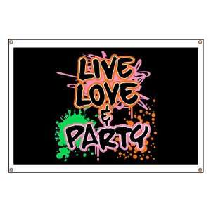  Banner Live Love and Party (80s Decor) 