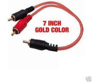 TWO GOLD DUAL M RCA Y SPLIT 1 ONE RCA MALE CORD CABLE  