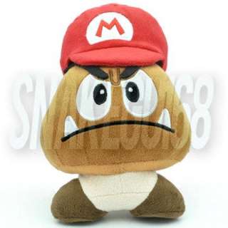 SUPER MARIO BROS LOVELY RED HAT GOOMBA PLUSH SOFT TOY DOLL+MX1555 