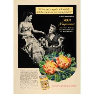  1942 Vintage Ad Kraft Mayonnaise Jar Salad Condiment 