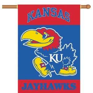  96014   Kansas Jayhawks 2 Sided 28 X 40 Banner W/ Pole 