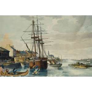  12X16 inch R.A. Sproule Canvas Art Rep View of the Harbor 