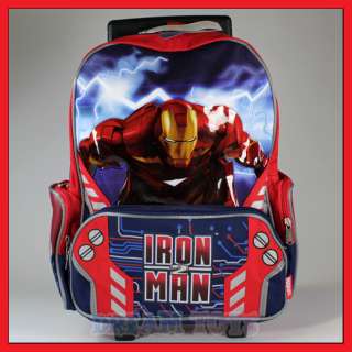 16 Iron Man 3 Rolling Backpack Roller/Bag/Wheeled/Boys  