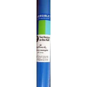  Hallmark Gift Wrap RSR113 Blue Reversible Roll Wrap 