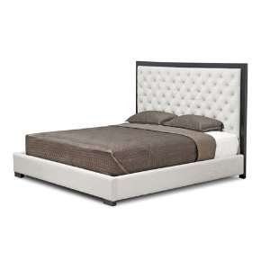 Bristol Tufted Gray Linen Modern King Bed