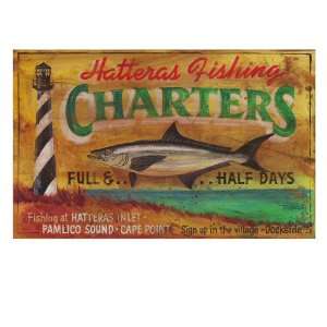  Customizable Large Hatteras Fishing Charters Vintage Style 