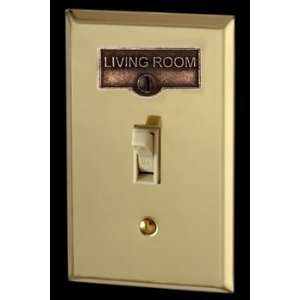  Living Room, Switchplates Antique Solid Brass, 1 11/16 in 