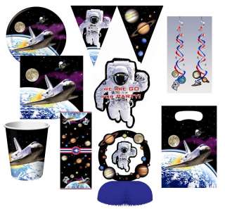Space Odyssey, Astronaut Party Plates Napkins Cups  