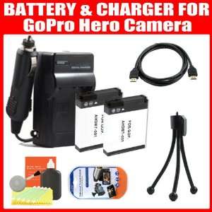  Battery And Charger Kit For GoPro AHDBT 001 and GoPro HD HERO 