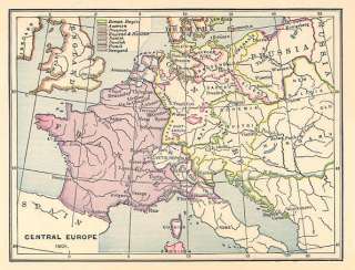EUROPE CENTRAL 1801. Historical Map. Myers. [1889]  