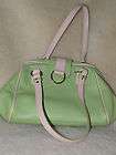 Lime Green/beige leather bag by Cavalcanti, made in Italy, unique 
