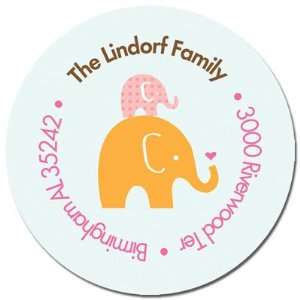  Spark & Spark Return Address Labels (Mommy And Baby Elephant   Girl 