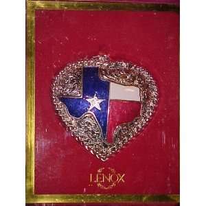   Lenox Heart of Texas Silverplated Christmas Ornament 