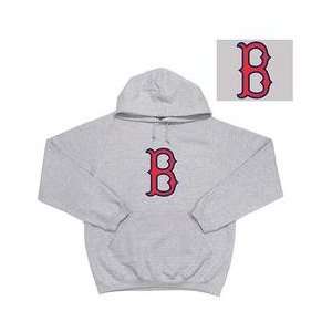 Boston Red Sox Applique Goalie Hooded Sweatshirt by Antigua   Heather 