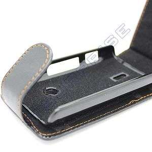 Black Flip Leather Case Cover Pouch For Sony Ericsson XPERIA X8  