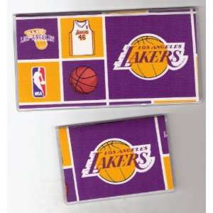  Checkbook Cover Debit Set Made with NBA La Lakers Fabric 