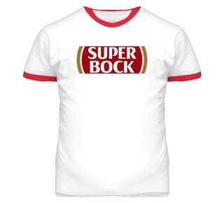 Super Bock Portugese Beer Logo Cerveja T Shirt Red Ring  