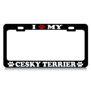  I LOVE MY CHESKY TERRIER Dog Pet Auto License Plate Frame 
