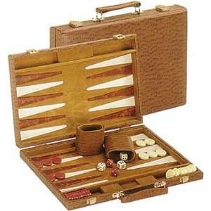  CHH Imports 15 Inch Ostrich Grain Backgammon Toys & Games