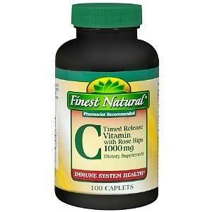 Finest Natural Vitamin C 1000mg with Rose Hips Timed Release Caplets 