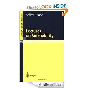   Lecture Notes in Mathematics) Volker Runde  Kindle Store