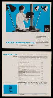 1970 LEITZ/LEICA REPROVIT IIa copier CATALOG  