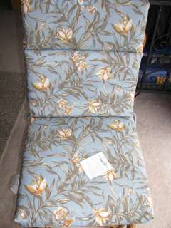 CHAIR CUSHION LIGHT BLUE + YELLOW FLORAL REVERSIBLE  