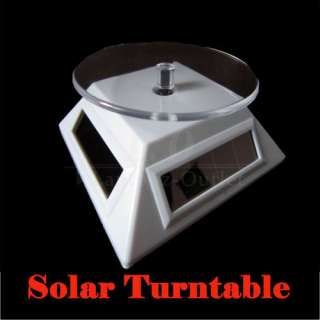 New Solar Powered Rotating Rotary Display Stand Turntable Plate Black 