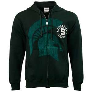  Michigan State Spartans Green Zippity Zip Hoody Sweatshirt 