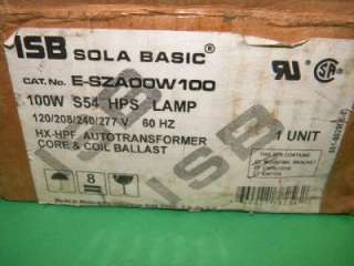Sola Basic ESZA00W100 High Pressure Sodium Ballast Kit  
