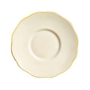   White (Ivory) China Saucer With Gold Band 36/CS