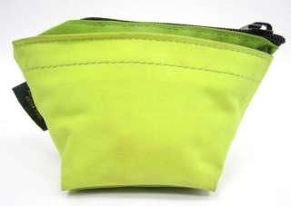 HERVE CHAPELIER Neon Yellow Canvas Coin Purse Keychain  