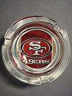 SAN FRANCISCO 49ERS LOGO 3 GLASS ASHTRAY NEW NFL