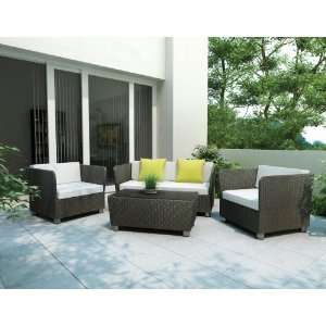    Sonax PT 201 Soft Black 4 Piece Patio Lounge Set Furniture & Decor