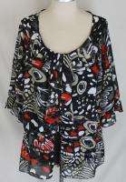 Chaus Black Red Tan Woman Blouse & Camisole Size 22W NWT  