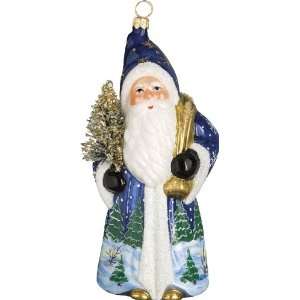  Ino Schaller Blown Glass Polish Blue Nighttime Santa 