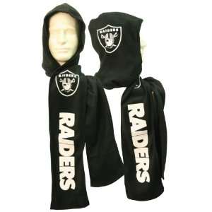  Oakland Raiders Fleece Hood / Scarf Combination   Black 