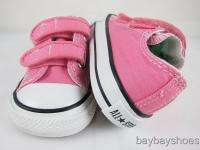 CONVERSE ALL STAR CHUCK TAYLOR OX LOW PINK VELCRO STRAP INFANT TODDLER 