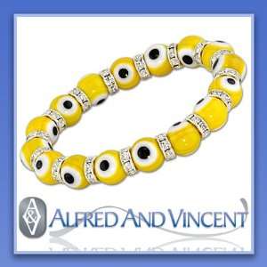  Evil Eye Murano Glass Bead Greek Charm Stretch Bracelet 