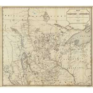   Map of the territory of Minnesota, route of Red River