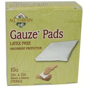 All Terrain Company   Latex Free Cotton Gauze Pads 2 Inch x 2 Inch 10 